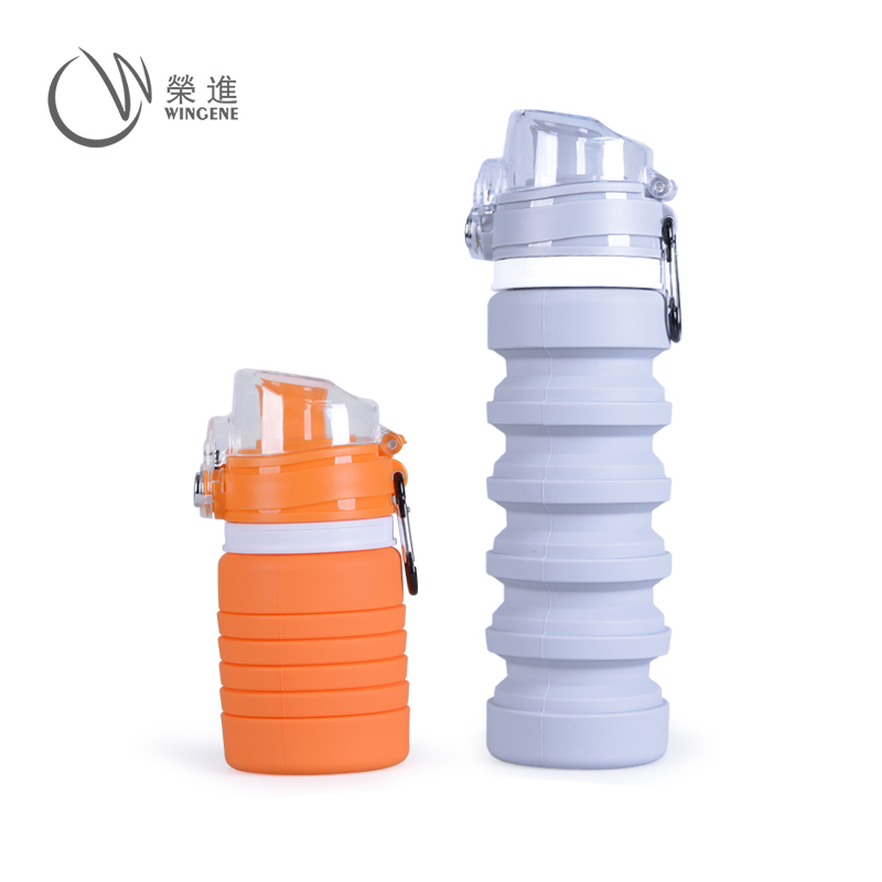 新品硅胶折叠水壶|环保户外便携伸缩水瓶|骑行旅行运动硅胶水壶-硅胶折叠水瓶定制加工厂家