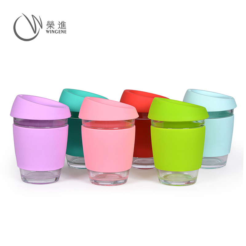 创意简约玻璃咖啡杯|家具办公硅胶防烫饮水杯-深圳荣进硅胶杯定制批发厂家